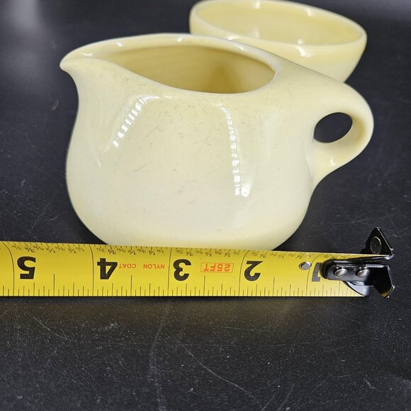 Vintage Iroquois Russel Wright Casual China Creamer Sugar Bowl Set Yellow USA - Picture 13 of 14